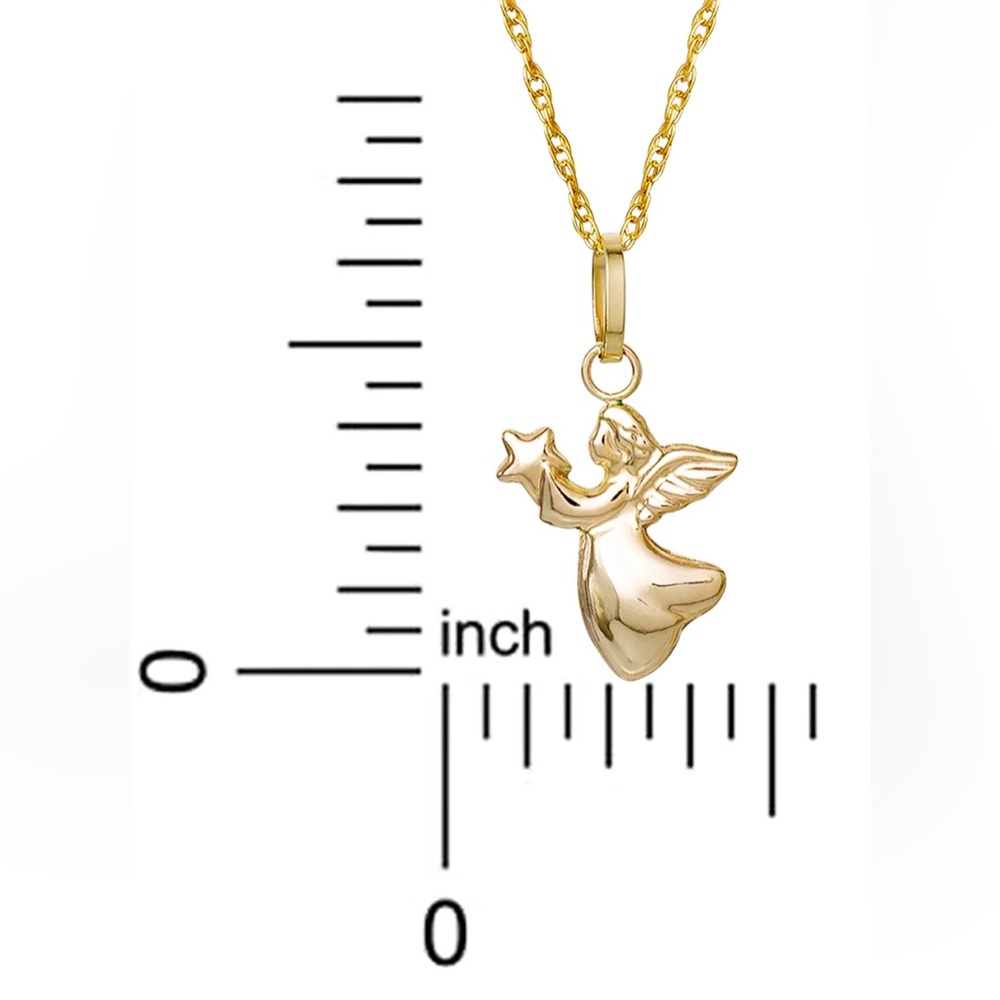 14k Yellow Gold And White Gold Angel Pendant / Charm - Picture 2 of 4